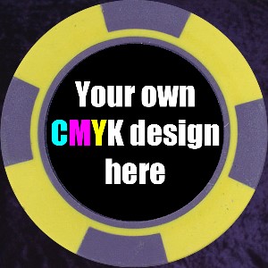 Yellow and Purple Four Block 11.5gm Poker Chip Photo