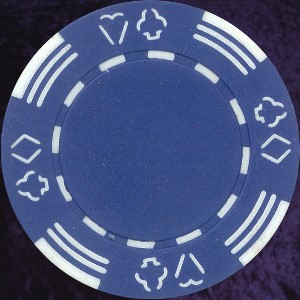 Blue Four tab poker chip 11.5gm (shades vary) Photo