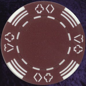 Burgundy Four tab poker chip 11.5gm Photo