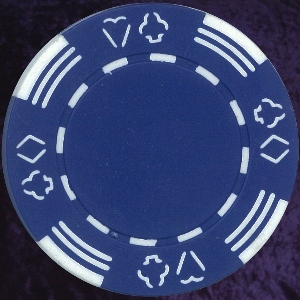 Dark Blue Four tab poker chip 11.5gm (shades vary) Photo