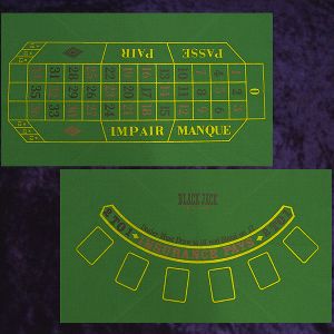 Roulette '0' and Blackjack layout on reverse Green 80 x 44cm Photo