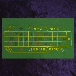 Photo 0 of Roulette '0' and Blackjack layout on reverse Green 80 x 44cm