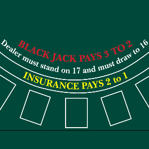 Blackjack Baize 190 x 120cm Dark Green for 7 Players Photo