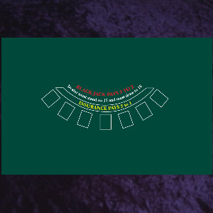 Photo 0 of Blackjack Baize 190 x 120cm Dark Green for 7 Players