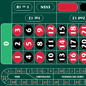 Roulette Layout '0' Left Hand 290 x 156cm Green With Track Photo