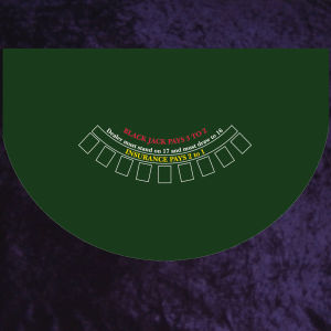 Photo 0 of Blackjack Layout 190 x 120cm Dark Green for 9 Players