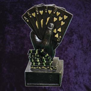 Gold Royal Flush Poker Trophy Photo