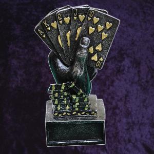 Silver Texas Holdem Poker Trophy Photo