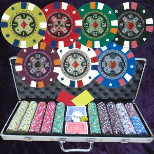 Numbered 500 Double Stripe 14gm Poker Set Photo