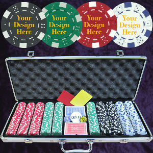 Customised 500 Dice Poker Gift Chip Set Photo