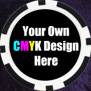 Black Customised 11.5gm Sticker Poker Chip Photo