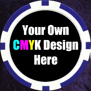 Blue Customised 11.5gm Sticker Poker Chip Photo