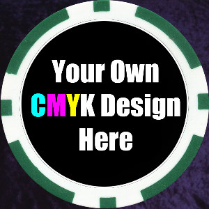 Green Customised 11.5gm Sticker Poker Chip Photo