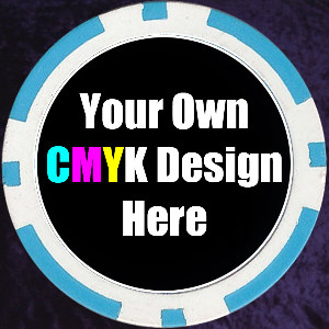 Light Blue Customised 11.5gm Sticker Poker Chip Photo