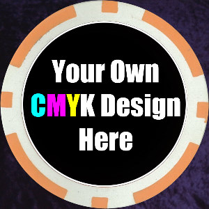 Orange Customised 11.5gm Sticker Poker Chip Photo