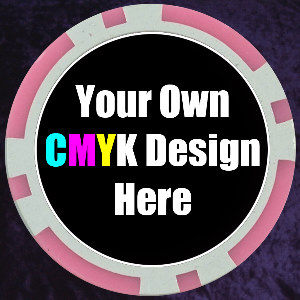 Pink Customised 11.5gm Sticker Poker Chip Photo