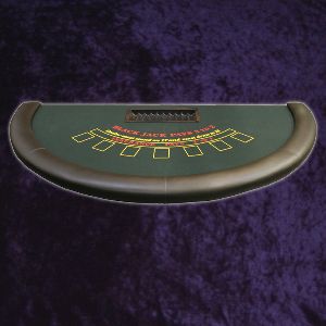 Green Blackjack table top with  500 capacity tray. Photo