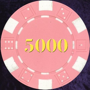 Pink Dice Chip Numbered 5000 Photo