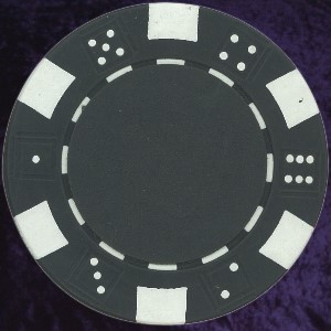 Black six tab dice design heavy chip 11.5gm Photo