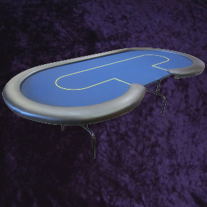 Blue Poker Table 2.5x1.3m (8x4') with Folding Legs Photo