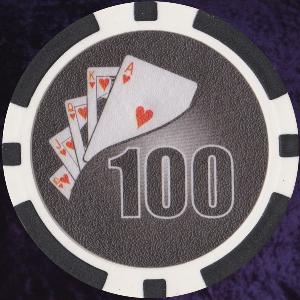 Black Twist 11.5gm Poker Chips Numbered 100 Photo
