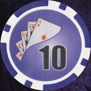 Blue Twist 11.5gm Poker Chips Numbered 10 Photo
