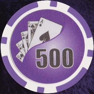 Purple Twist 11.5gm Poker Chips Numbered 500 Photo