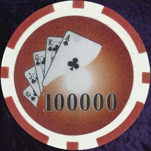 Red Twist 11.5gm Poker Chips Numbered 100 000 Photo