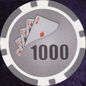 Grey Twist 11.5gm Poker Chips Numbered 1000 Photo