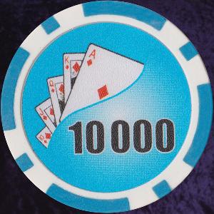 Light Blue Twist 11.5gm Poker Chips Numbered 10000 Photo