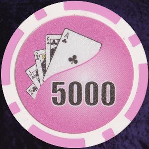 Pink Twist 11.5gm Poker Chips Numbered 5000 Photo