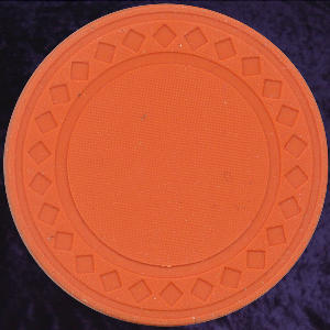 Orange poker chip diamond rim 4gm