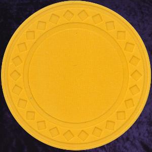 Dark Yellow poker chip diamond rim 4gm