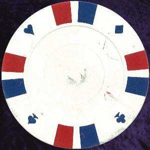 White Double Stripe 3 Colour 14gm Poker Chips
