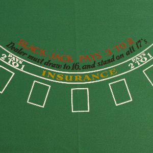 Blackjack Felt 180 x 90cm Green for 7 Players