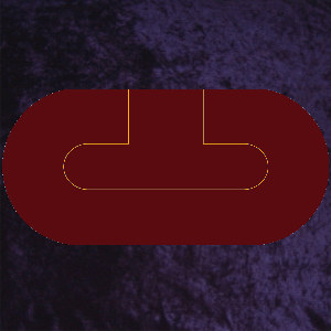 Texas Hold Em Mushroom Poker Layout 225 x 140cm Burgundy
