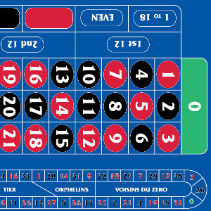 Roulette Layout ‘0’ Right Hand 270 x 140cm Dark Blue With Track