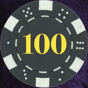 Black Dice Chip 11.5gm Numbered 100