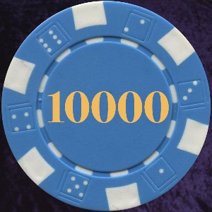 Light Blue Dice Chip Numbered 10000