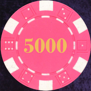 Very Pink Dice Chip Numbered 5000