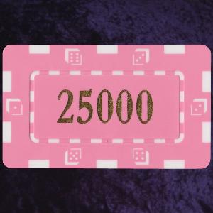 Pink Dice Plaque 75 x 45mm Numbered 25000