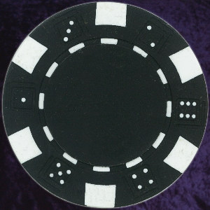 Black six tab dice design heavy chip 11.5gm