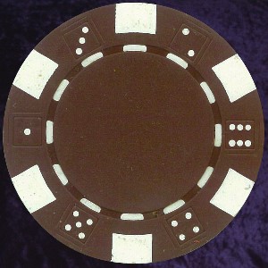 Brown six tab dice design heavy chip 11.5gm