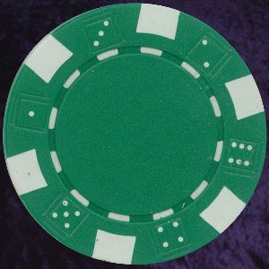Green six tab dice design heavy chip 11.5gm