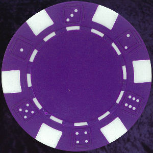 Purple six tab dice design heavy chip 11.5gm (LAST 40)