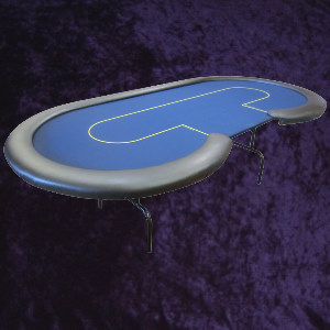 Blue Poker Table 2.5×1.3m (8×4′) with Folding Legs