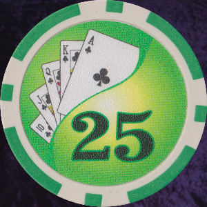 Green Twist 11.5gm Poker Chips Numbered 25