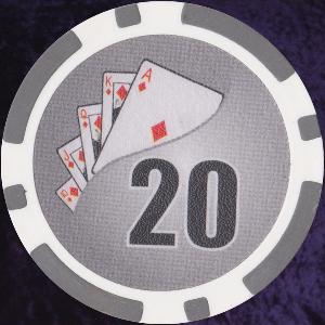Grey Twist 11.5gm Poker Chips Numbered 20
